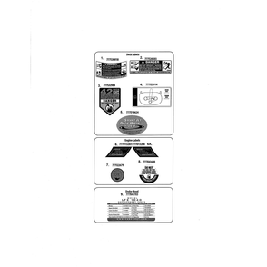 Decals 2 Diagram and Parts List for 13RX90AR256  Cub Cadet Lawn Tractor